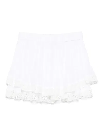 Pnk Pleated Lace-trimmed Shorts