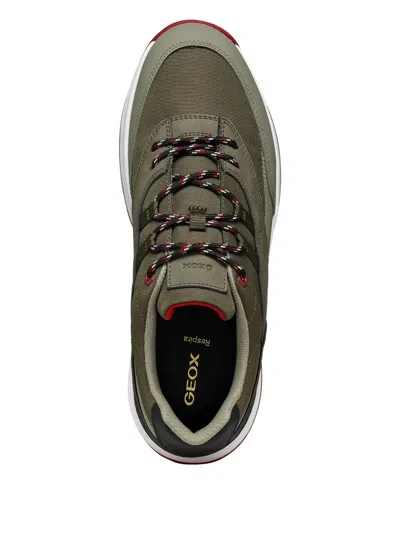 Geox Terrestre Panelled Lace-up Sneakers In Green