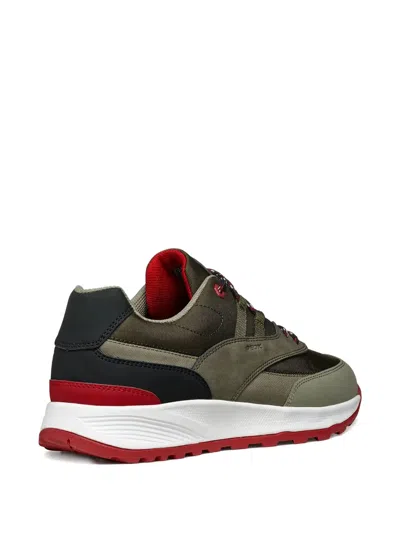Geox Terrestre Panelled Lace-up Sneakers In Green