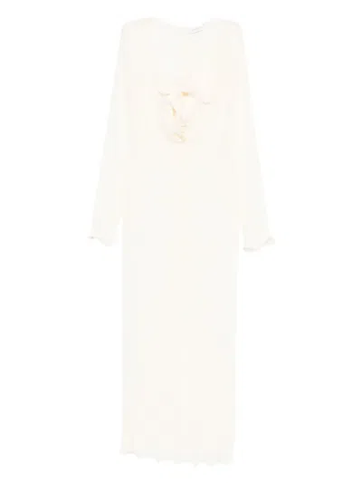 Magda Butrym Floral-appliqué Maxi Dress In Neutral