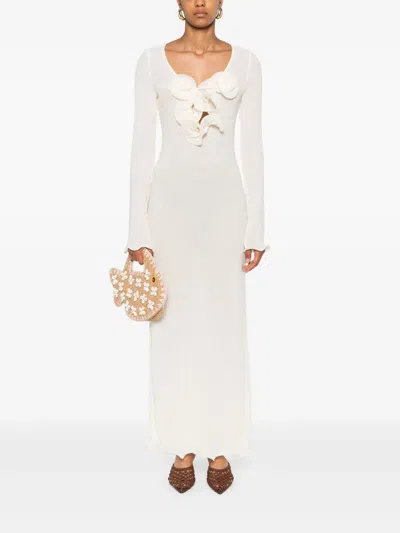 Magda Butrym Floral-appliqué Maxi Dress In Neutral