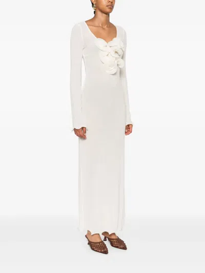 Magda Butrym Floral-appliqué Maxi Dress In Neutral