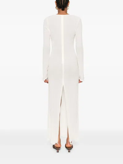 Magda Butrym Floral-appliqué Maxi Dress In Neutral
