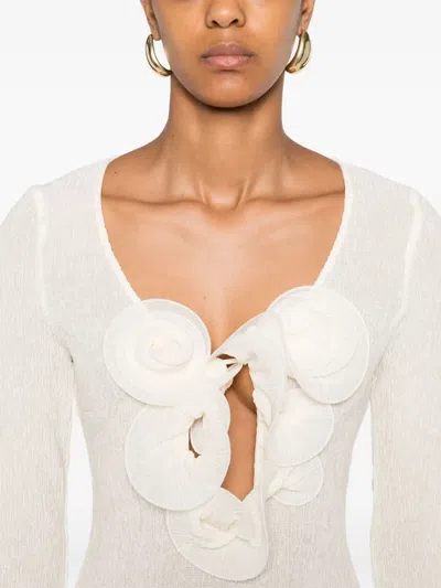 Magda Butrym Floral-appliqué Maxi Dress In Neutral