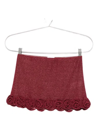 Oseree Lumière Rose Mini Skirt In Red