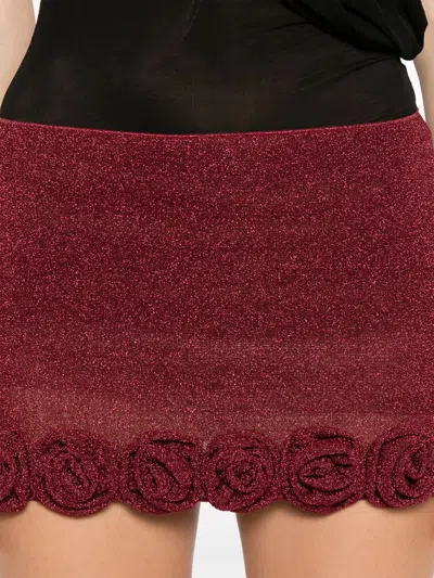 Oseree Lumière Rose Mini Skirt In Red