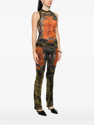 Jean Paul Gaultier Slim Fit Sleeveless Graphic Print Top