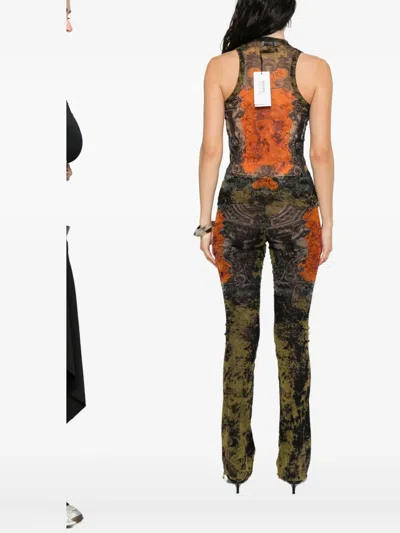 Jean Paul Gaultier Slim Fit Sleeveless Graphic Print Top