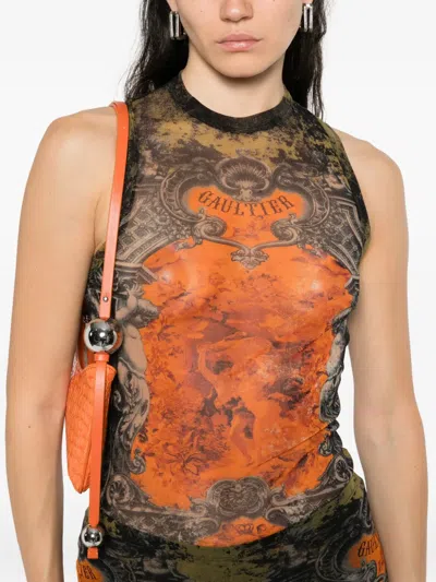 Jean Paul Gaultier Slim Fit Sleeveless Graphic Print Top