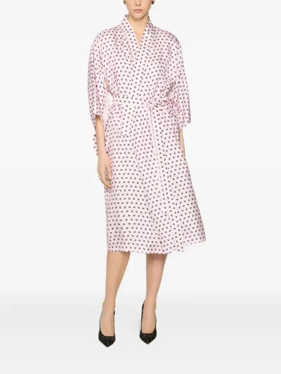 Genny Floral-print Belted Dress In Pink