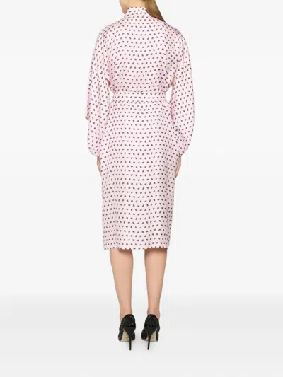 Genny Floral-print Belted Dress In Pink