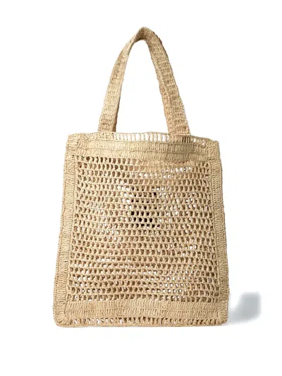 Chloé Summer Banana Logo-detail Raffia Tote Bag