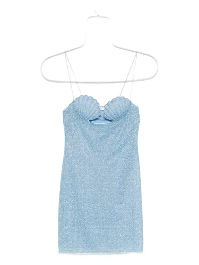 Oseree Lumière Shell Mini Dress In Blue