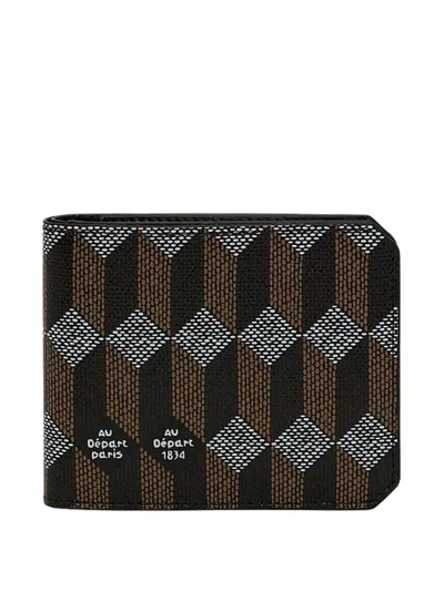 Au Depart Geometric-pattern Wallet In Brown