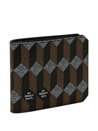 Au Depart Geometric-pattern Wallet In Brown