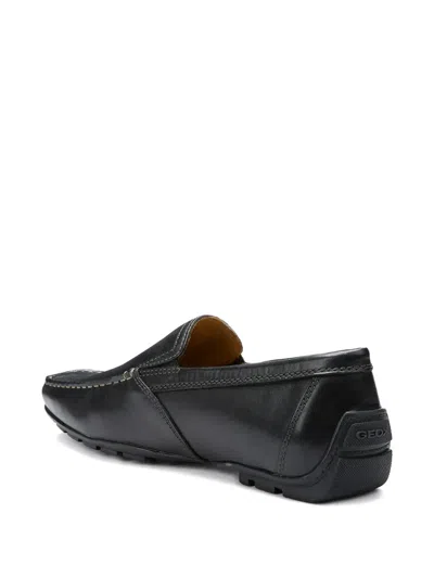 Geox Moner B Leather Slip-on Loafers In Black