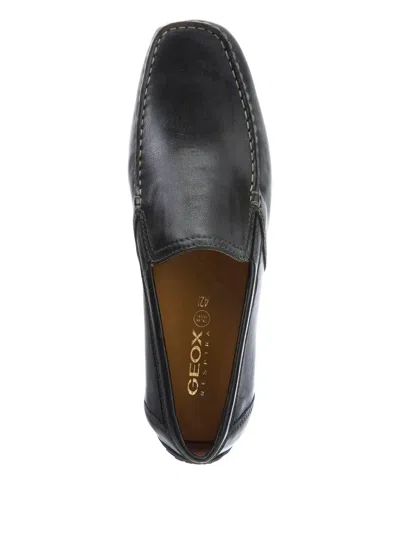 Geox Moner B Leather Slip-on Loafers In Black