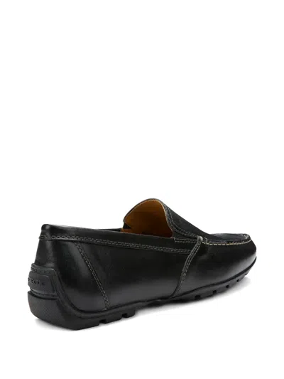 Geox Moner B Leather Slip-on Loafers In Black