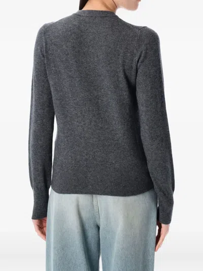 Rhea Button-down Cardigan With Fine Knit Texture In Gray