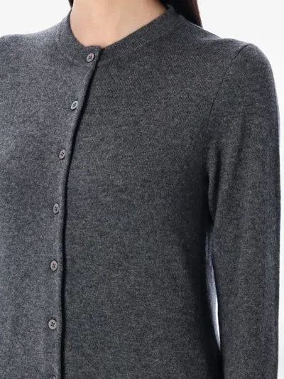 Rhea Button-down Cardigan With Fine Knit Texture In Gray