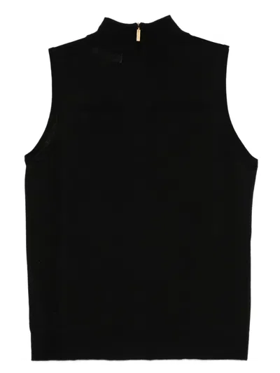 Michael Kors High-neck Sleeveless Top In Black