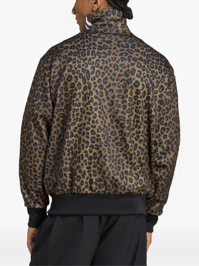 Adidas Originals Firebird Leopard-print Sweatshirt In Brown