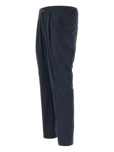 Herno Pleated-detail Trousers In Blue