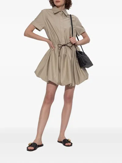 Loewe Drawstring-waist Bubble Dress In Neutral