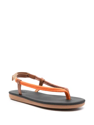 Ancient Greek Sandals Sandalen Aus Leder In Orange