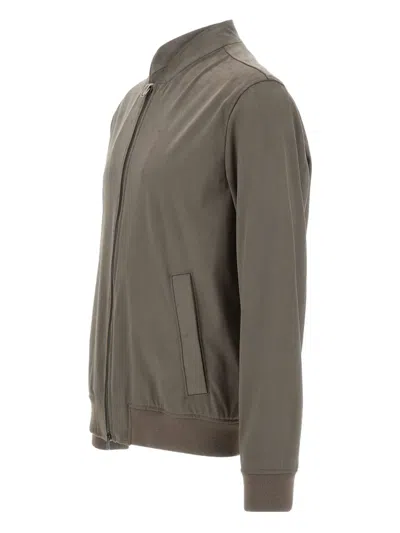 Herno Zip-fastening Bomber Jacket In Gray