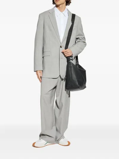 Loewe Pleated Drawstring Trousers In Gray