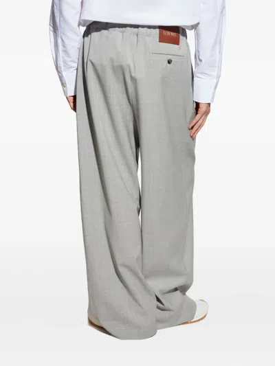 Loewe Pleated Drawstring Trousers In Gray