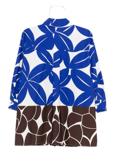 Marina Rinaldi Dedo Floral-print Cotton Shirt In Black