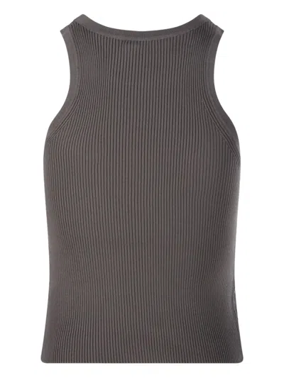 S Max Mara Ribbed Sleeveless Top In Black