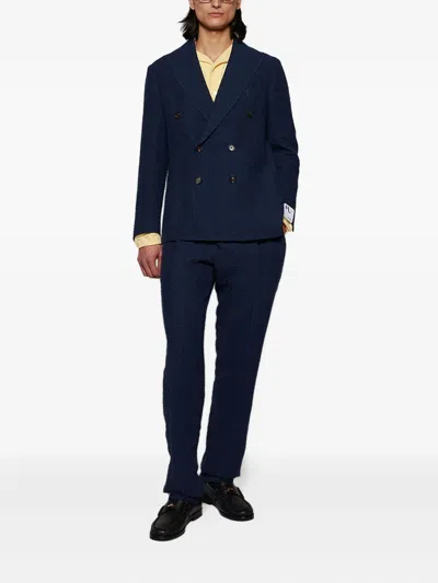 Doppiaa Double-breasted Aabele Blazer And Aantioco Trousers In Blue