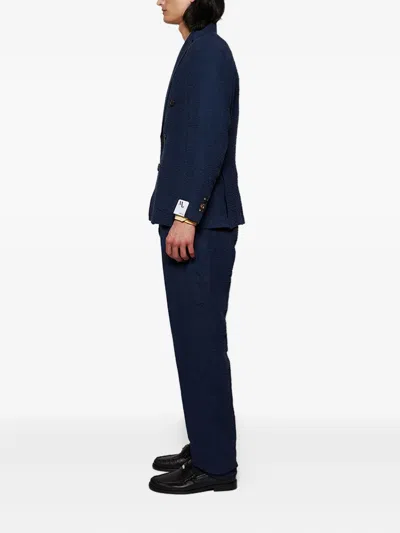 Doppiaa Double-breasted Aabele Blazer And Aantioco Trousers In Blue