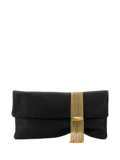 Jimmy Choo Clutch Zendra In Pelle Nera Donna In Black