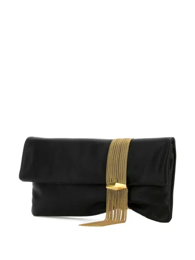 Jimmy Choo Clutch Zendra In Pelle Nera Donna In Black