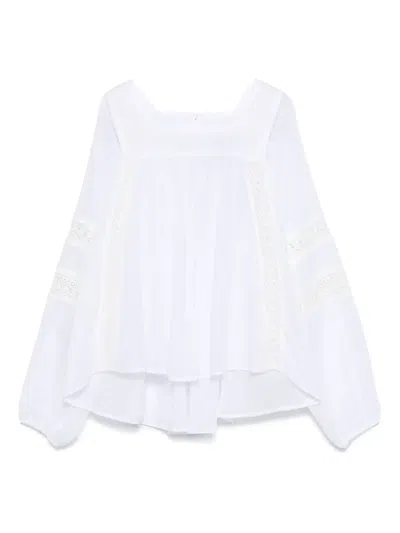 Pnk Lace-insert Cotton Blouse