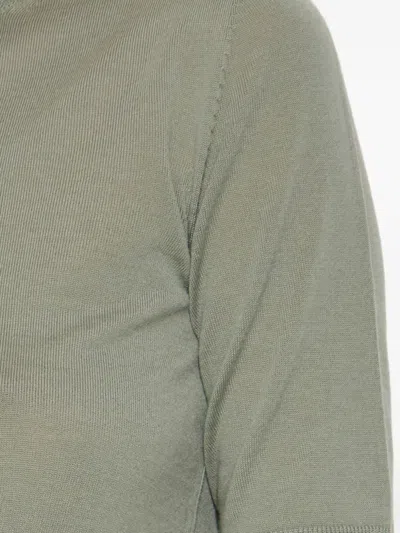 Max Mara Gerico Short Sleeve Virgin Wool Sweater In Green