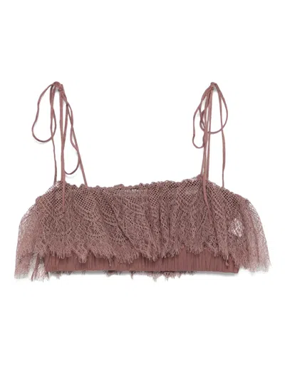 Pnk Lace-trimmed Crop Top