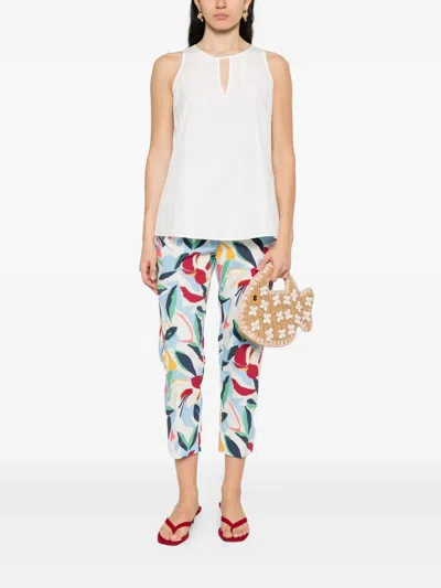Pennyblack Keyhole-neck Sleeveless Top In White