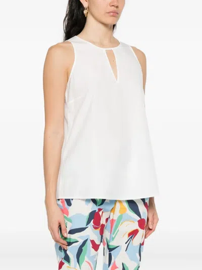 Pennyblack Keyhole-neck Sleeveless Top In White