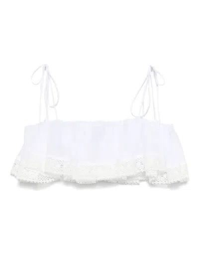 Pnk Lace-trimmed Cotton Top