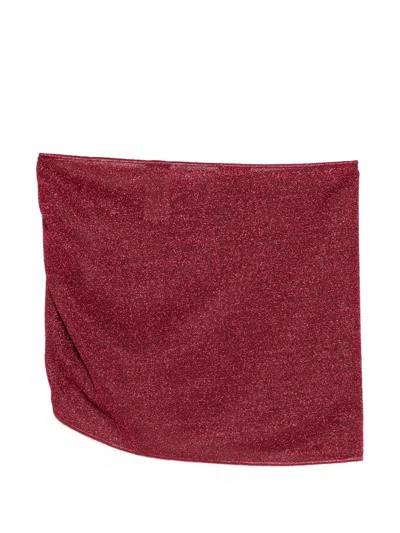 Oseree Lumière Wrap Skirt In Burgundy