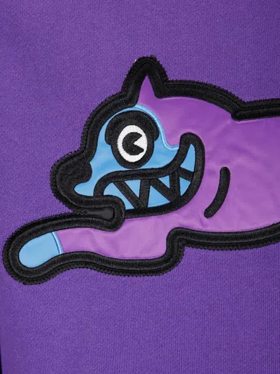 Icecream Sati Running Dog Popover Dog-appliqué Hoodie In Purple