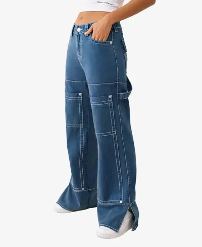 True Religion Women's Bobbi Big T Baggy Carpenter Jeans In Blue