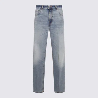 Haikure Blue Cotton Denim Jeans In Blue