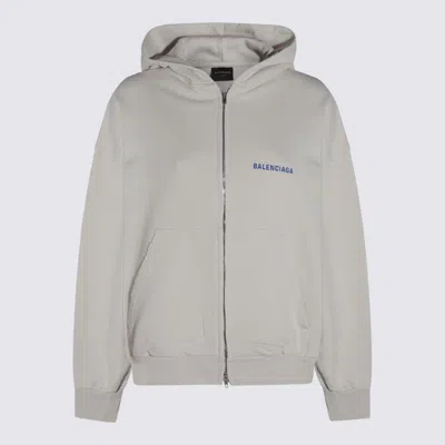 Balenciaga Dirty White Cotton Sweatshirt In Gray