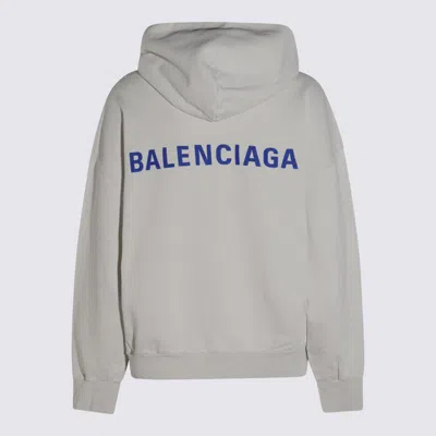 Balenciaga Dirty White Cotton Sweatshirt In Gray